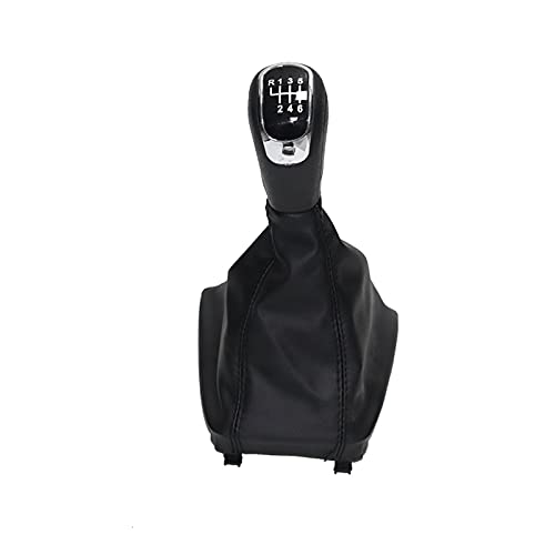VBPCEFZTLK Silber Auto-Umschaltgetriebe-Knopfhebel Gaiter-Boot-Cover-Fit for Skoda Fit for Yeti 2009 2010 2011 2012 Schaltknauf(6 speed) von VBPCEFZTLK