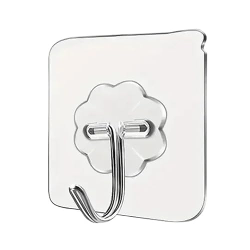 VBPCEFZTLK Transparenter Edelstahl-Haken, stark, selbstklebend, zur Schlüsselaufbewahrung, Aufhänger for Küche, Badezimmer, Tür, Wand, multifunktional Haushaltshaken(10pcs) von VBPCEFZTLK