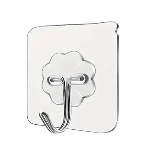 VBPCEFZTLK Transparenter Edelstahl-Haken, stark, selbstklebend, zur Schlüsselaufbewahrung, Aufhänger for Küche, Badezimmer, Tür, Wand, multifunktional Haushaltshaken(10pcs) von VBPCEFZTLK