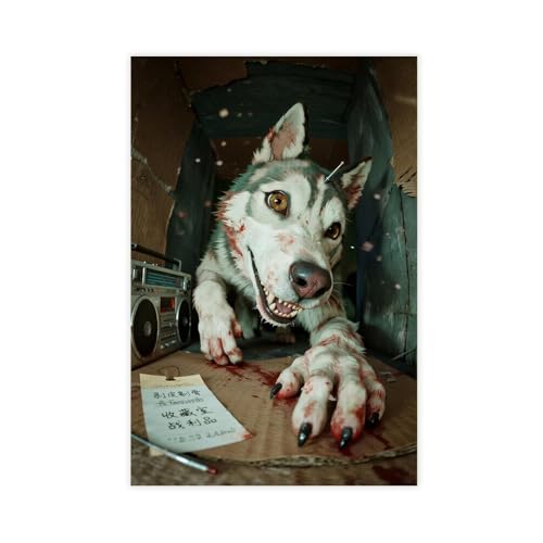 VBQHIR Poster auf Leinwand, Motiv Huskies Mutate Into Terrifying, Schlafzimmerdekoration, Landschaftsdekoration, Geschenk, 20 x 30 cm VBQHIR Poster auf Leinwand, Motiv Huskies Mutate Into Terrifying, Schlafzimmerdekoration, Landschaftsdekoration, Geschenk, 20 x 30 cm von VBQHIR