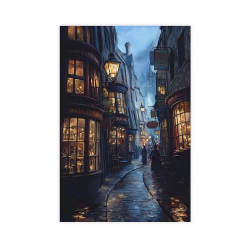 VBQHIR Poster auf Leinwand, Motiv "Wizards Alley Dark Academia", Schlafzimmerdekoration, Landschaftsdekoration, Geschenk, 50 x 75 cm VBQHIR Poster auf Leinwand, Motiv "Wizards Alley Dark Academia", Schlafzimmerdekoration, Landschaftsdekoration, Geschenk, 50 x 75 cm von VBQHIR