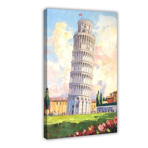 VBQHIR Poster auf Leinwand, Schiefer Turm von Pisa, Italien, Schlafzimmer, Dekoration, Landschaftsdekoration, Geschenk, 30 x 45 cm VBQHIR Poster auf Leinwand, Schiefer Turm von Pisa, Italien, Schlafzimmer, Dekoration, Landschaftsdekoration, Geschenk, 30 x 45 cm von VBQHIR