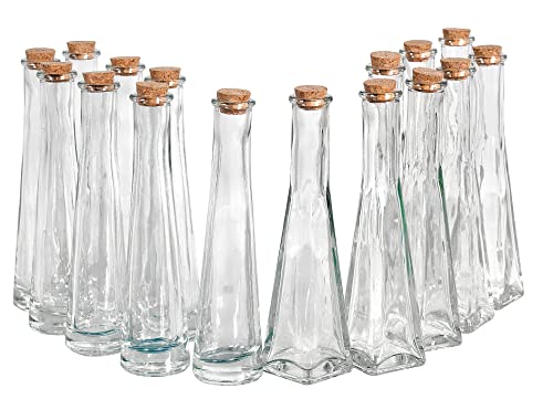 VBS XXL Glasflaschen Geolini mit Korkenverschluss 16 Stück 70ml Basteln Vase Dekoration DIY von VBS