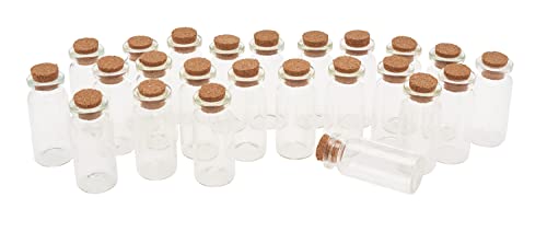 VBS XXL 24er-Pack Glasflaschen mit Korken 10ml Glasröhrchen von VBS