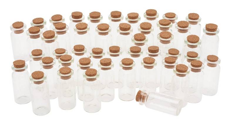 VBS XXL Dekovase Glasfläschchen mit Korken 10 ml, 48 Stück von VBS XXL