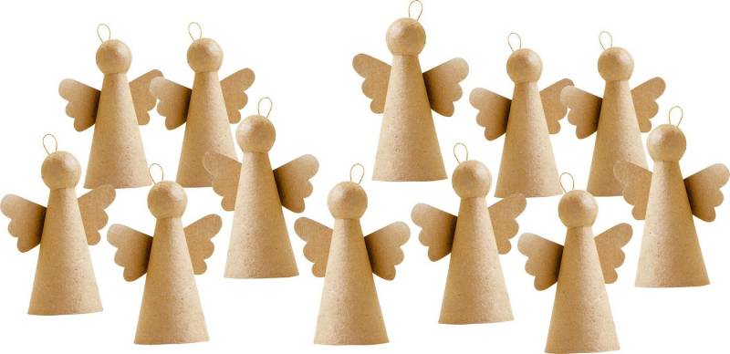 VBS XXL Dekofigur Engel (12 St), Pappmaché 8,5 cm x 11,5 cm von VBS XXL