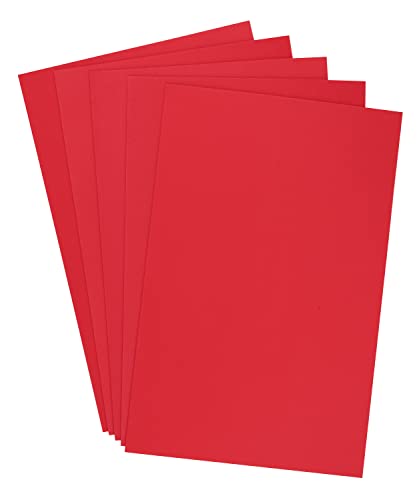 5 EXTRAGROSSE Moosgummi Platten, ca. 60 x 40cm, Stärke 3 mm, diverse Farben Rot von VBS