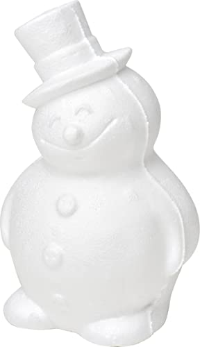 VBS Schneemann Styropor ca. 17cm Hut Weiß Weihnachten basteln Figur Deko von VBS