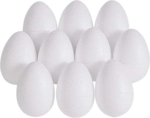 10er-Set Styropor-Eier 6x4,5cm weiß Osterei Deko-Ei zum Bemalen oder Bekleben von VBS