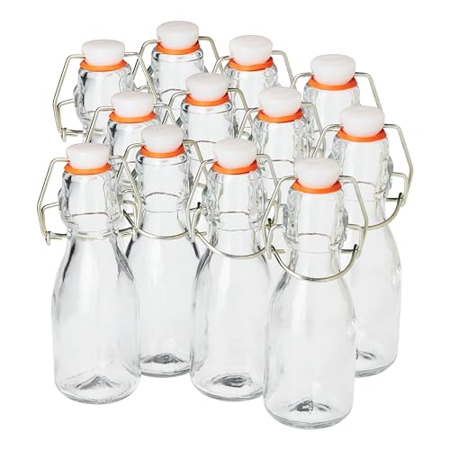 VBS 12er-Pack Mini-Bügelflaschen 14 cm hoch 100 ml Füllmenge Dekoflasche Flasche von VBS