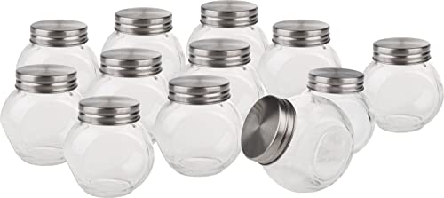 VBS 12er-Pack Vorratsglas 150 ml 8x8cm Aufbewahrungsglas Bonbonglas Glasdose von VBS