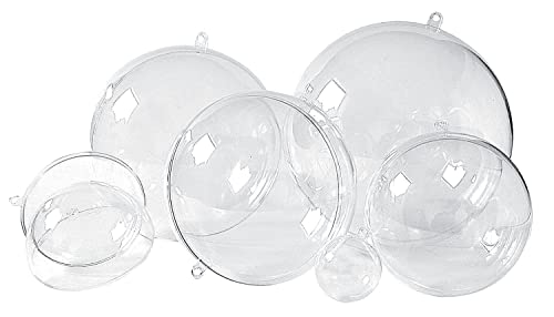 VBS 2er-Pack Acrylkugeln Ø 20 cm teilbar mit Aufhängeöse Weihnachtskugeln Baumschmuck Weihnachten Bastelkugeln Hochzeiten Dekokugeln von VBS