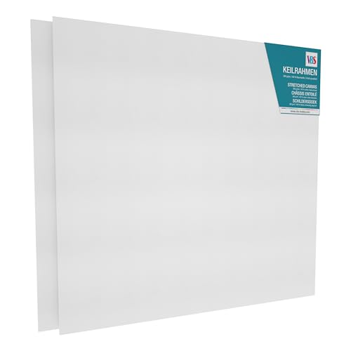 VBS 2er-Pack Keilrahmen 50x50cm Leinwand Rahmen Maluntergrund Acrylmalerei von VBS
