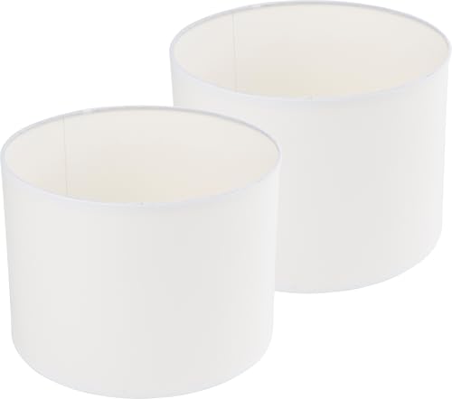 VBS 2er-Pack Lampenschirm WHITY weiß dekorativer Schirm, Lampen, Lampenabdeckung, elegant und modern, Lampenschirm Set, kreative Beleuchtung ZYLINDRISCH GROSS weiß E27, 24x17cm von VBS