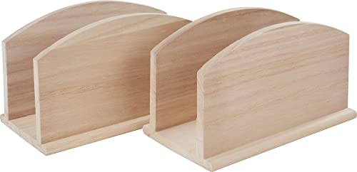 VBS 2er-Pack Serviettenständer Rohholz 15x9x7cm Serviettenhalter Serviettenspender Tischdekoration von VBS