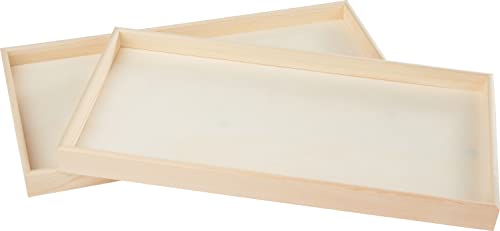 VBS 2er-Pack Tablett Deco-Style Holz 40x20x3cm Holztablett Tablett-Schale Serviertablett von VBS
