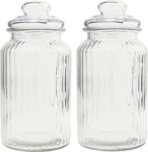 VBS 2er-Pack Vorratsglas 1250ml Bonbonglas Glasbehälter Glasdosen von VBS