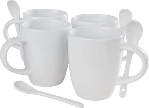 VBS 4er-Pack Kaffeetasse mit Löffel ca. 300ml 9,8x8,5cm Tasse Kaffeebecher Heißgetränke VBS 4er-Pack Kaffeetasse mit Löffel ca. 300ml 9,8x8,5cm Tasse Kaffeebecher Heißgetränke von VBS