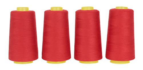VBS 4er-Pack Overlock Nähgarn 40/2 viele Farben Rot von VBS