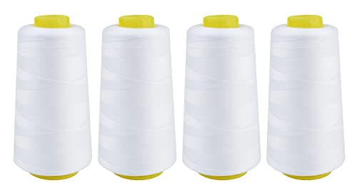 VBS 4er-Pack Overlock Nähgarn 40/2 viele Farben Weiß von VBS