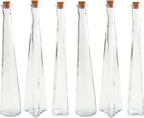 VBS 6er-Pack Flaschen GEO klarglas 32cm Füllmenge 200ml Glasflasche Dekoflasche Tischdeko von VBS