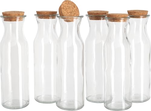 VBS 6er-Pack Glasflaschen MILK 20cm Füllmenge 350ml Dekoflasche Flasche Tischdeko von VBS