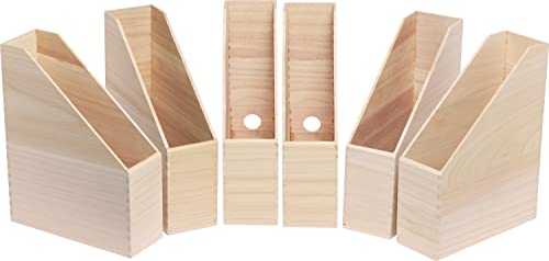 VBS 6er-Pack Stehsammler aus Holz Zeitschriftenbox Steh-Ordner Zeitschriftensammler mit Griffloch 25x9x32cm von VBS