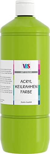 VBS Acrylfarbe für Keilrahmen, 1.000 ml, Malen auf Leinwand Farbe, Hellgrün von VBS