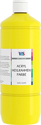 VBS Acrylfarbe für Keilrahmen, 1.000 ml, Malen auf Leinwand Farbe, Primärgelb von VBS