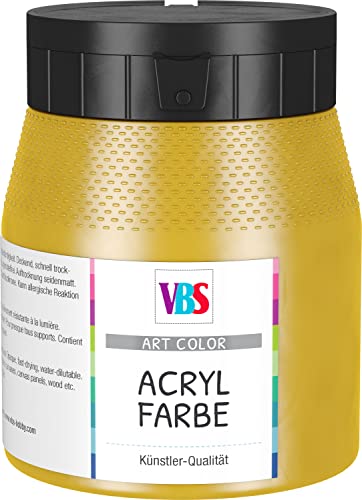 VBS Acrylfarbe seidenmatt 250 ml Malen Keilrahmen Farbe Kadmiumgelb-Dunkel von VBS