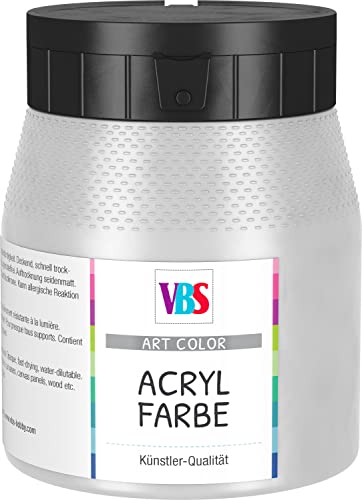 VBS Acrylfarbe seidenmatt 250 ml Malen Keilrahmen Farbe Mischweiß, lasierend von VBS