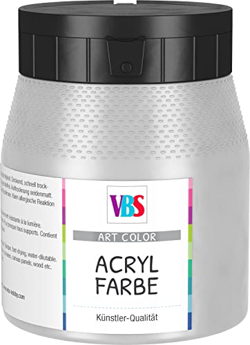VBS Acrylfarbe seidenmatt 250 ml Malen Keilrahmen Farbe Silber von VBS