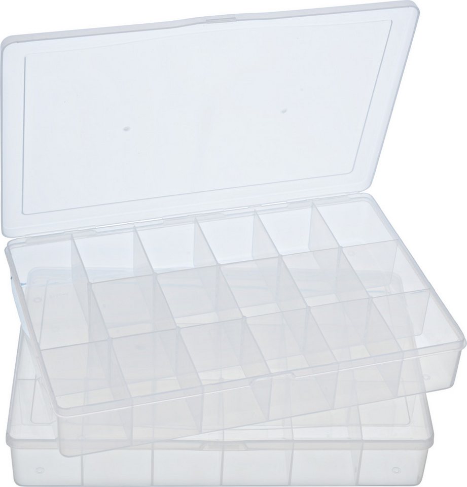 VBS Aufbewahrungsbox, mit 17 Fächern 27 cm x 18 cm x 4 cm 2er-Pack von VBS