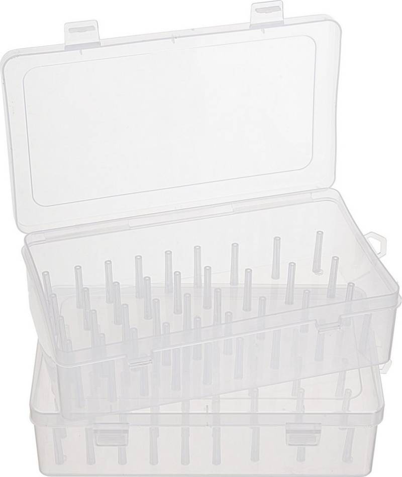 VBS Aufbewahrungsbox Nähgarnbox, für 42 Spulen 23 cm x 13,5 cm x 6,3 cm 2er-Pack von VBS
