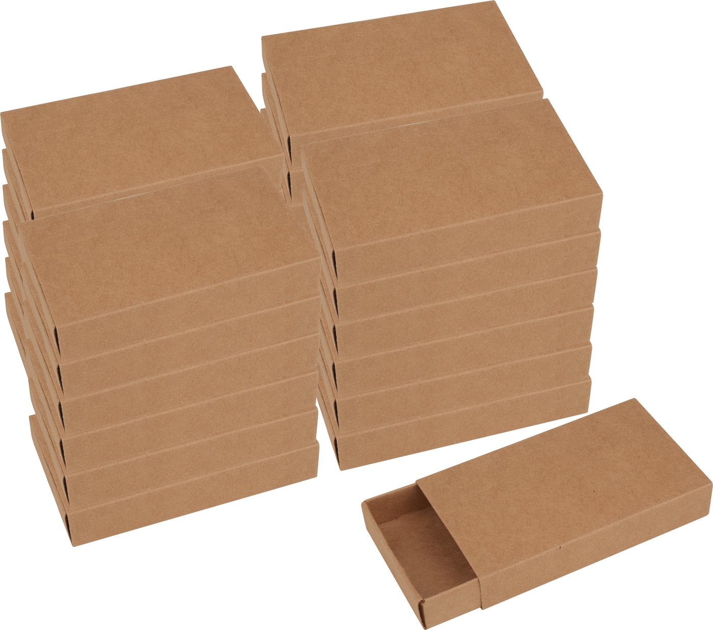 VBS Aufbewahrungsbox Streichholzschachteln, XL Kraftpapier blanko 11 cm x 6,5 cm x 2 cm 24er-Pack von VBS