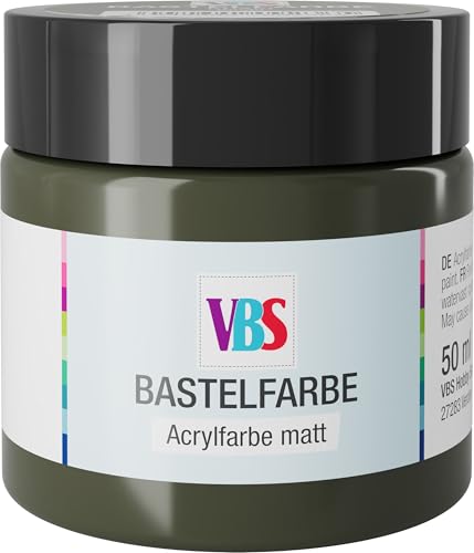 VBS Bastelfarbe 50 ml wasserfest lichtecht geruchsneutral lösungsmittelfrei hochpigmentiert matt Malfarbe Malen Farbe Farben Khaki VBS Bastelfarbe 50 ml wasserfest lichtecht geruchsneutral lösungsmittelfrei hochpigmentiert matt Malfarbe Malen Farbe Farben Khaki von VBS