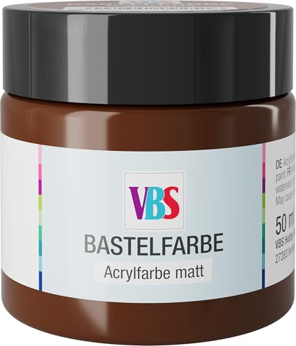 VBS Bastelfarbe 50 ml wasserfest lichtecht geruchsneutral lösungsmittelfrei hochpigmentiert matt Malfarbe Malen Farbe Farben Terrakotta von VBS