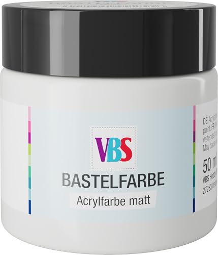 VBS Bastelfarbe 50 ml wasserfest lichtecht geruchsneutral lösungsmittelfrei hochpigmentiert matt Malfarbe Malen Farbe Farben Weiß VBS Bastelfarbe 50 ml wasserfest lichtecht geruchsneutral lösungsmittelfrei hochpigmentiert matt Malfarbe Malen Farbe Farben Weiß von VBS