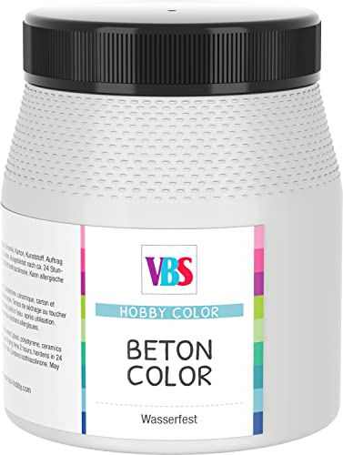 VBS Betonfarbe Beton-Optik Beton Color speichelecht Schabby Chic Vintage Landhaus wasserfest 250ml Hellgrau von VBS