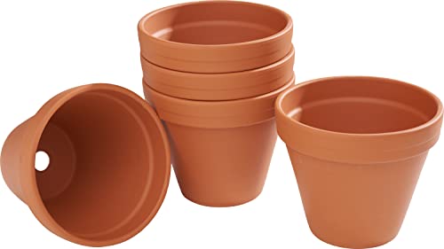 VBS Blumentopf TERRAKOTTA Ton-Töpfe Pflanztöpfe Übertöpfe versch. Größen Innen-Ø 13 cm, 5 Stück von VBS