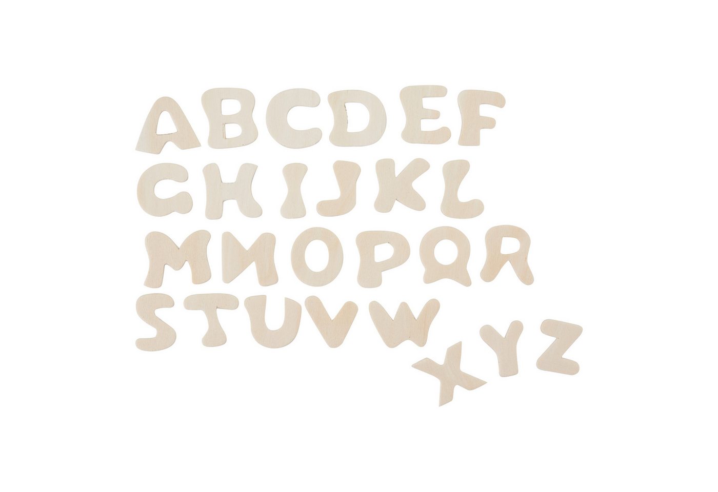 VBS Deko-Buchstaben Holz-Buchstabenmix, 26 Stück von VBS