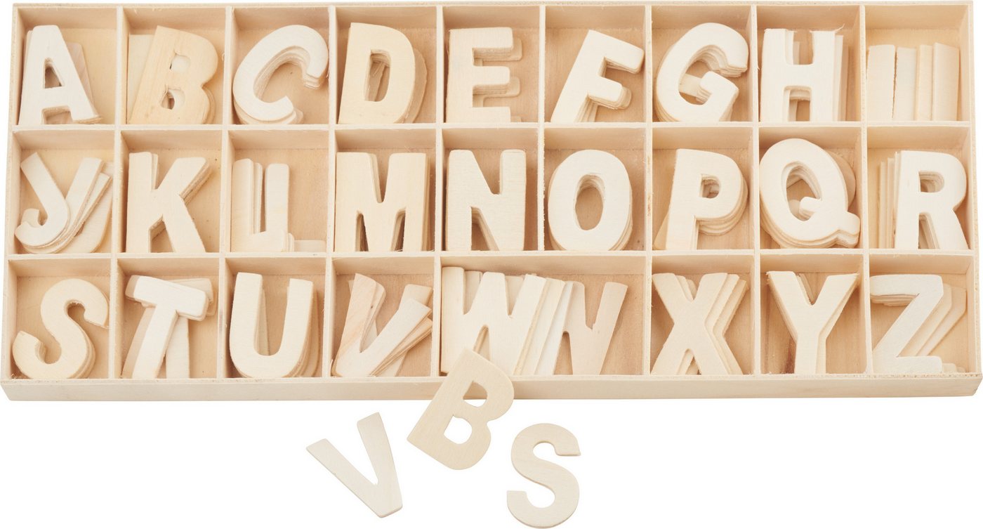 VBS Deko-Buchstaben Holz-Buchstabensortiment (130 St), 130-tlg von VBS