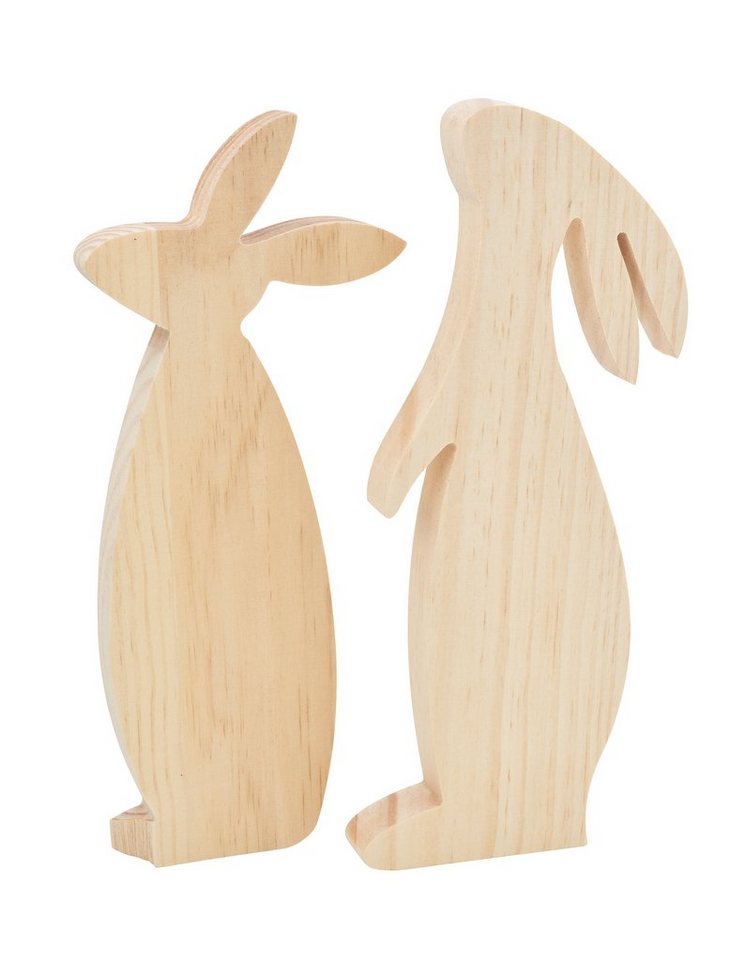 VBS Dekofigur Hasen Mümmel und Mucki (2 St), Kiefernholz von VBS