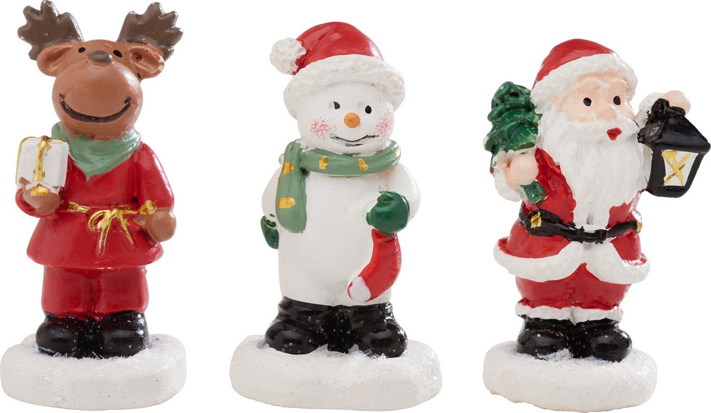 VBS Dekofigur Mini Figuren Santa, Elch und Schneemann (3 St), 4 cm von VBS
