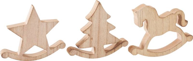 VBS Dekofigur Pferd, Tanne und Stern (3 St), 3er-Set von VBS