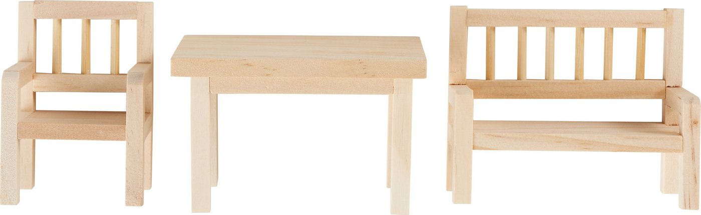 HobbyFun Dekofigur Wichtel-Set Tisch, Bank & Stuhl, 3 Teile HobbyFun Dekofigur Wichtel-Set Tisch, Bank & Stuhl, 3 Teile von HobbyFun