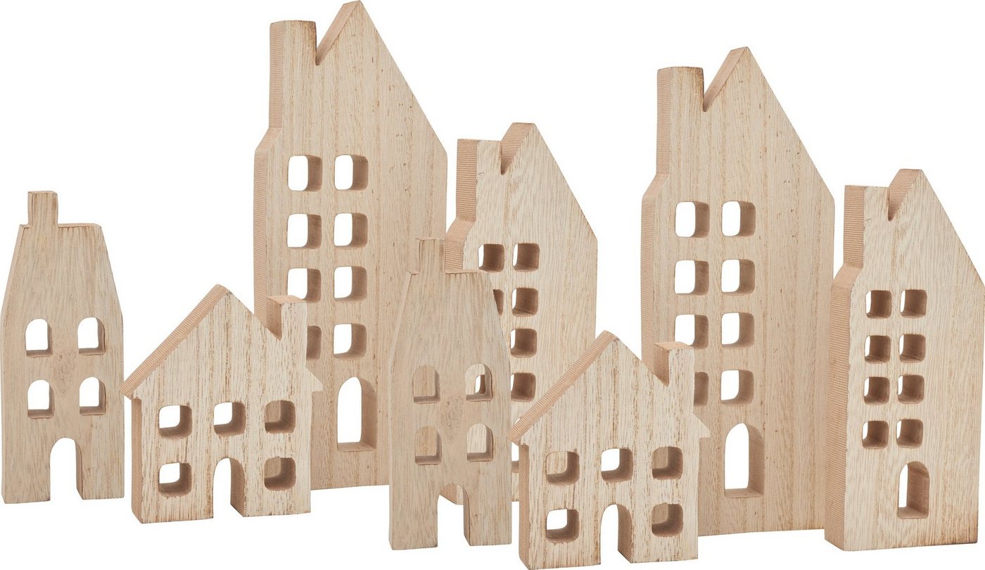 VBS Dekoobjekt Häuser-Silhouetten mit Fenster (8 St), 8er-Pack von VBS