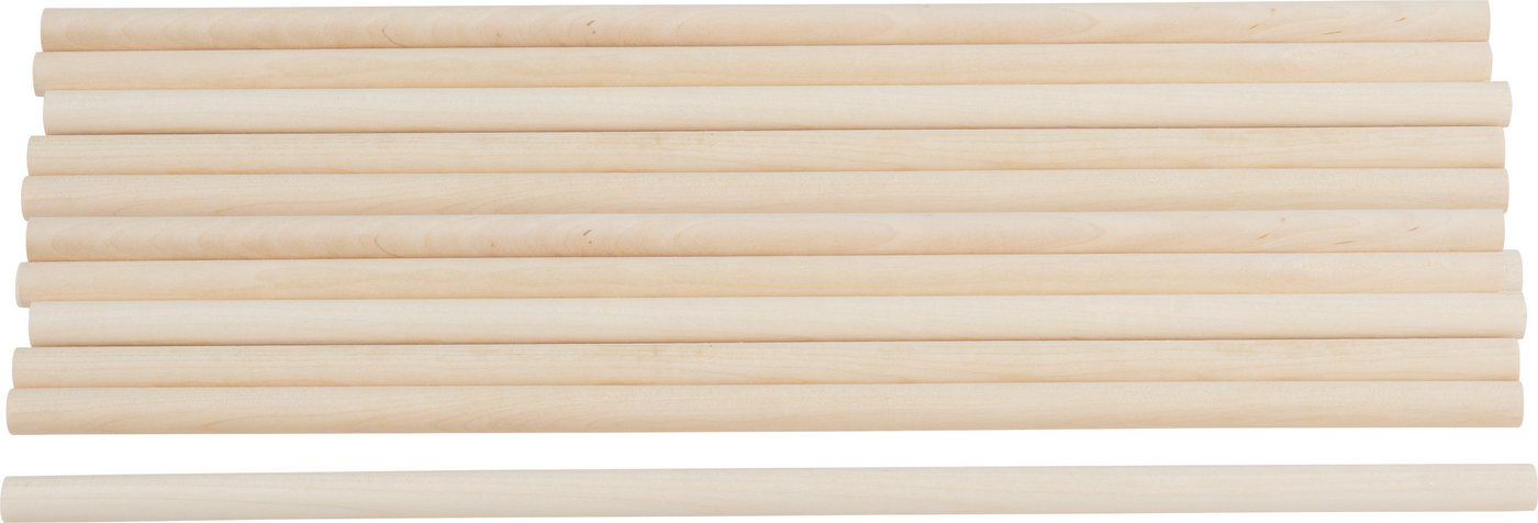 VBS Dekoobjekt Holz-Rundstäbe (12 St), Ø 10 mm 30cm lang 12er-Pack von VBS