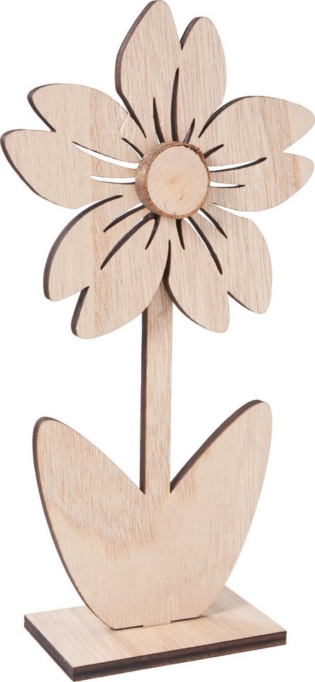 VBS Dekoobjekt Holz-Blume Nancy, 2-tlg., 26 cm hoch von VBS