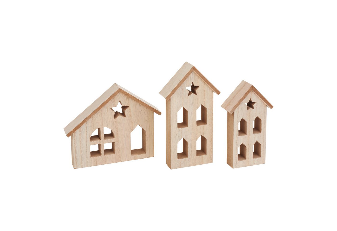 VBS Dekoobjekt Weihnacht (3 St), 3er-Set, MDF-Holz von VBS